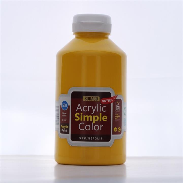 رنگ اکریلیک ساده 500 میل زرد کد acrylic simple 4308